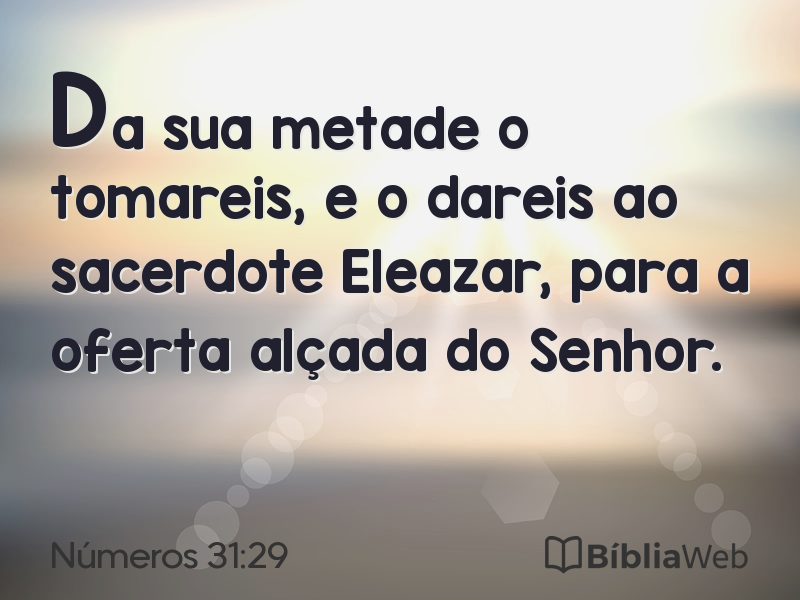Números 31:29 em imagem para compartilhar