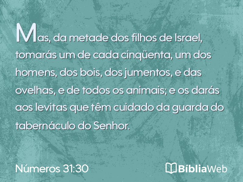 Números 31:30 em imagem para compartilhar