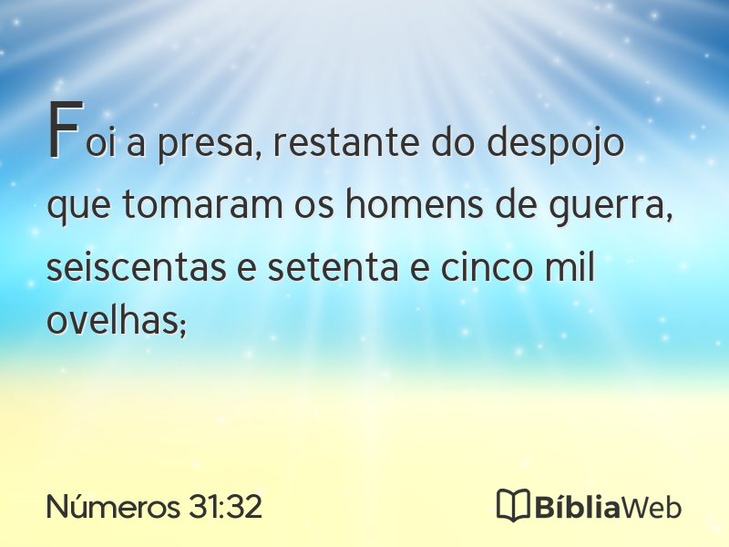 Números 31:32 em imagem para compartilhar