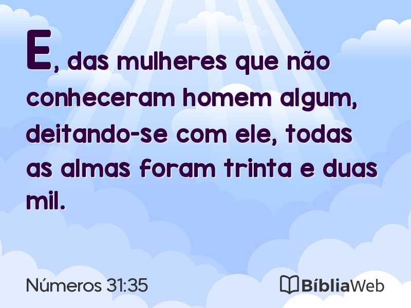 Números 31:35 em imagem para compartilhar