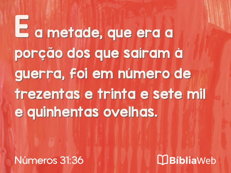 Números 31:36 em imagem para compartilhar