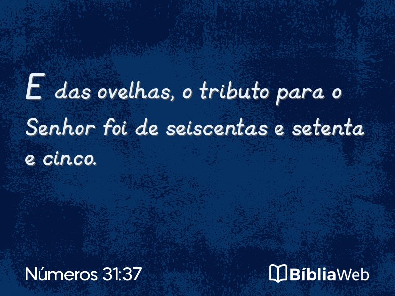 Números 31:37 em imagem para compartilhar