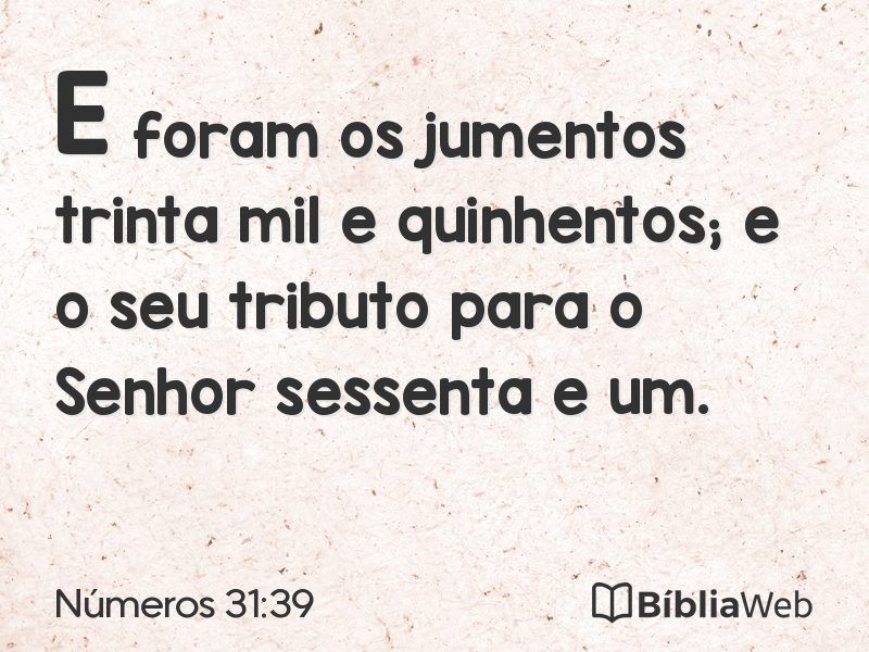 Números 31:39 em imagem para compartilhar