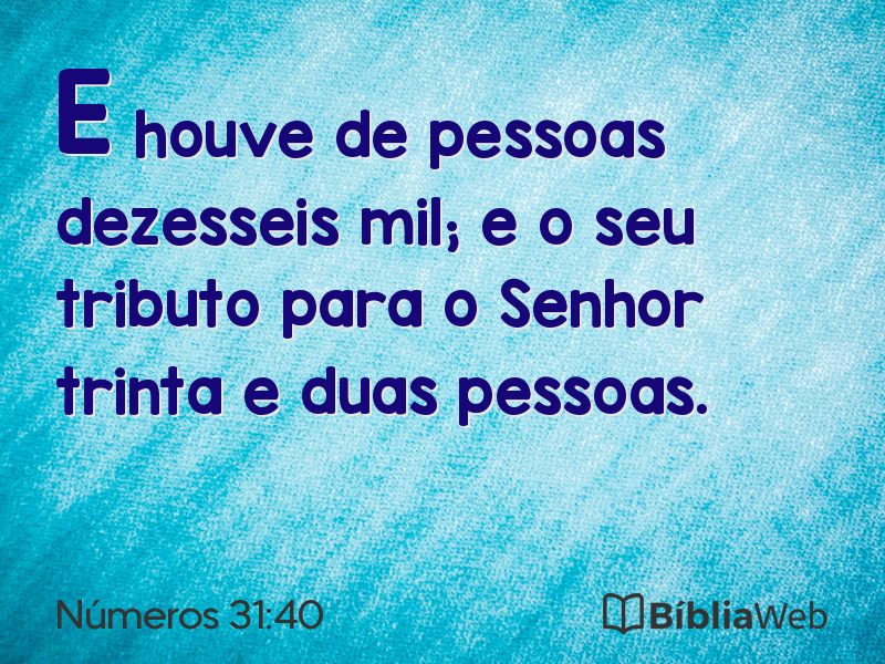 Números 31:40 em imagem para compartilhar