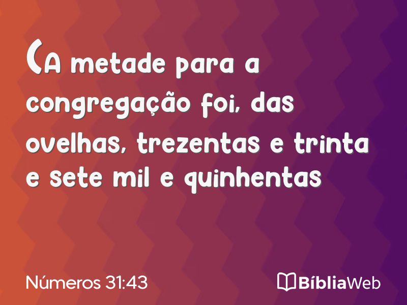 Números 31:43 em imagem para compartilhar