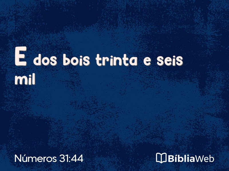 Números 31:44 em imagem para compartilhar