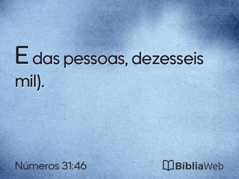 Números 31:46 em imagem para compartilhar