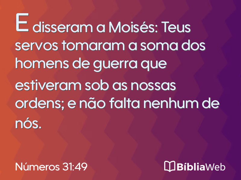 Números 31:49 em imagem para compartilhar