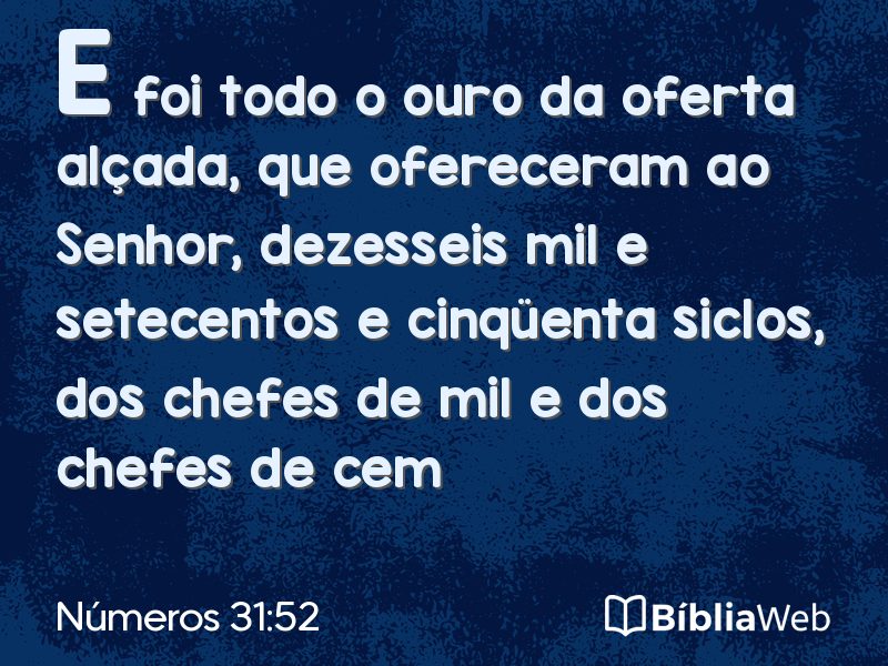 Números 31:52 em imagem para compartilhar