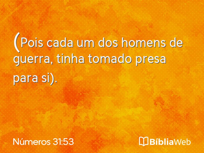 Números 31:53 em imagem para compartilhar
