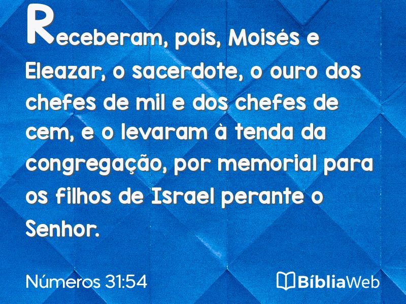 Números 31:54 em imagem para compartilhar