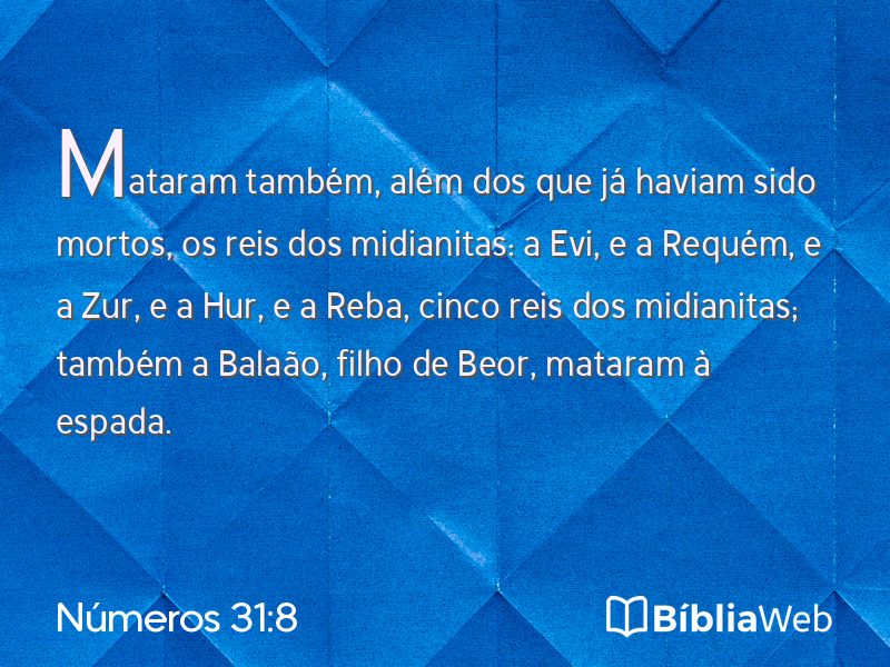 Números 31:8 em imagem para compartilhar