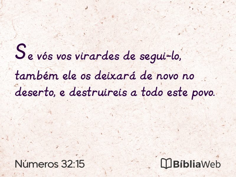 Números 32:15 em imagem para compartilhar