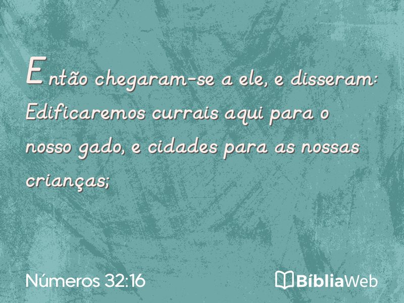 Números 32:16 em imagem para compartilhar