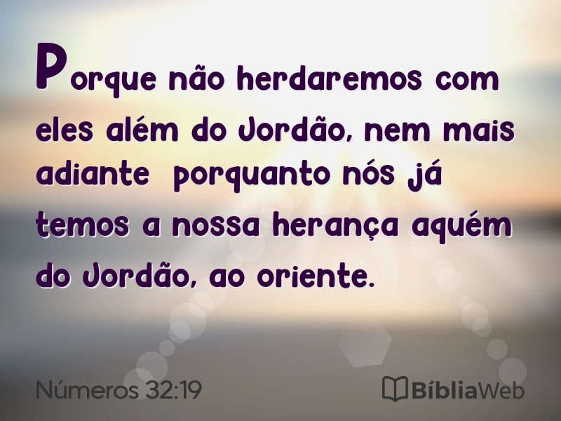 Números 32:19 em imagem para compartilhar