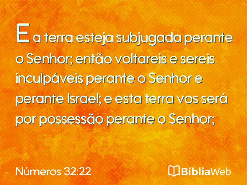 Números 32:22 em imagem para compartilhar