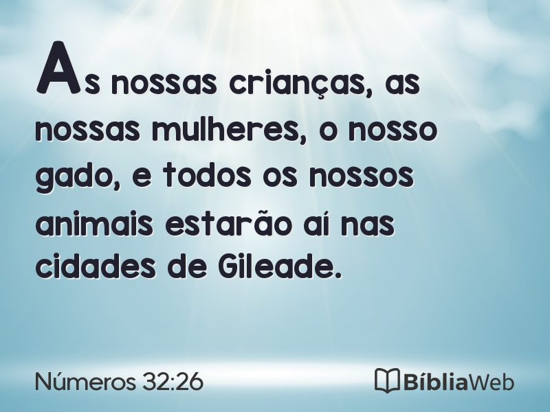 Números 32:26 em imagem para compartilhar