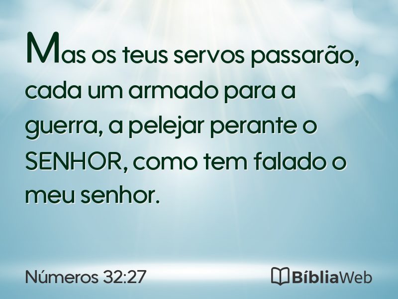 Números 32:27 em imagem para compartilhar