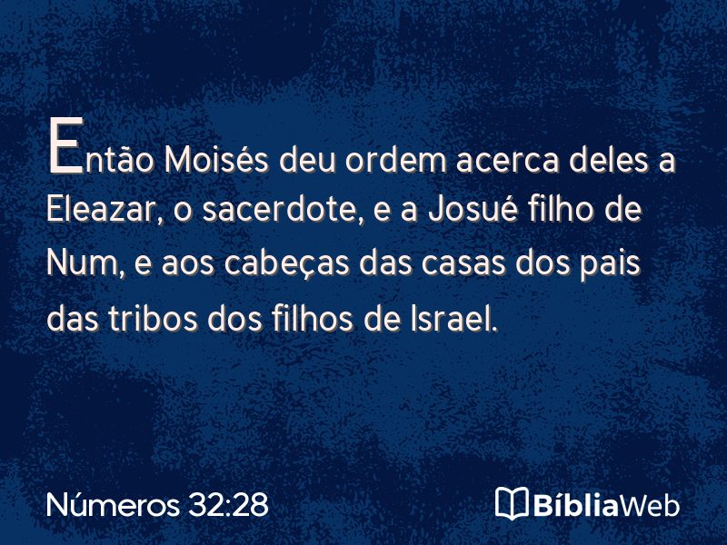 Números 32:28 em imagem para compartilhar