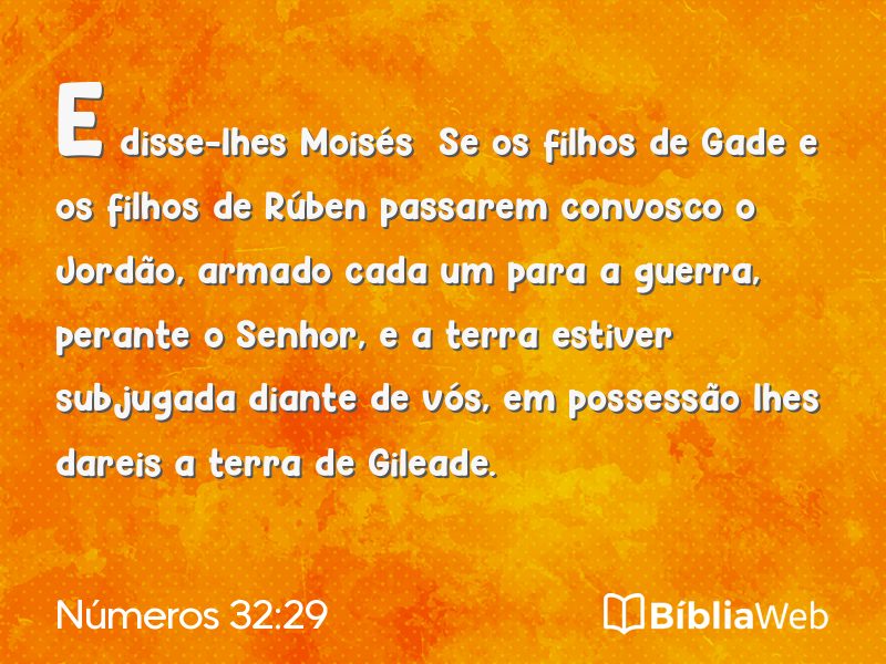 Números 32:29 em imagem para compartilhar