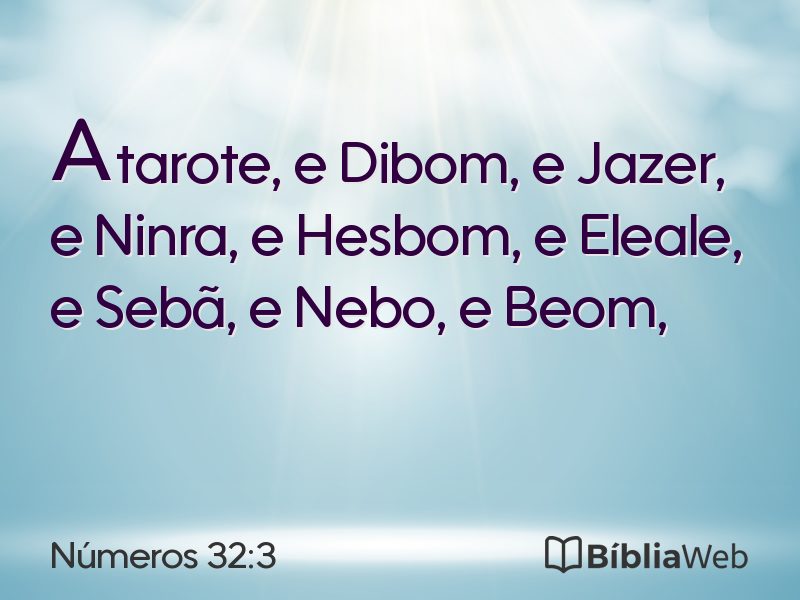 Números 32:3 em imagem para compartilhar