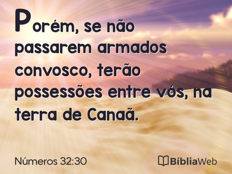 Números 32:30 em imagem para compartilhar