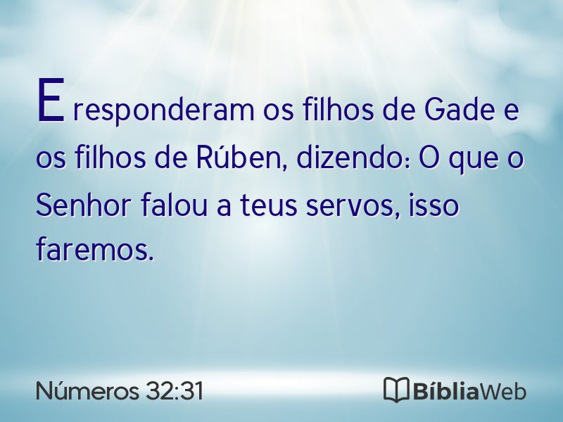 Números 32:31 em imagem para compartilhar