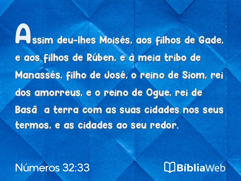 Números 32:33 em imagem para compartilhar
