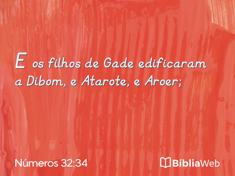 Números 32:34 em imagem para compartilhar