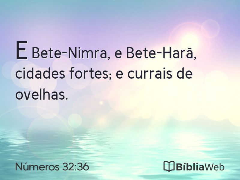 Números 32:36 em imagem para compartilhar