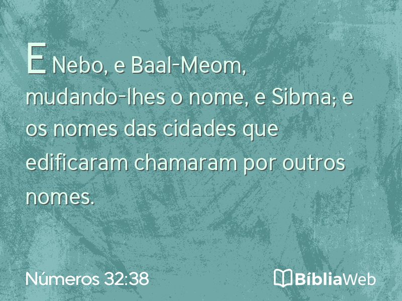 Números 32:38 em imagem para compartilhar