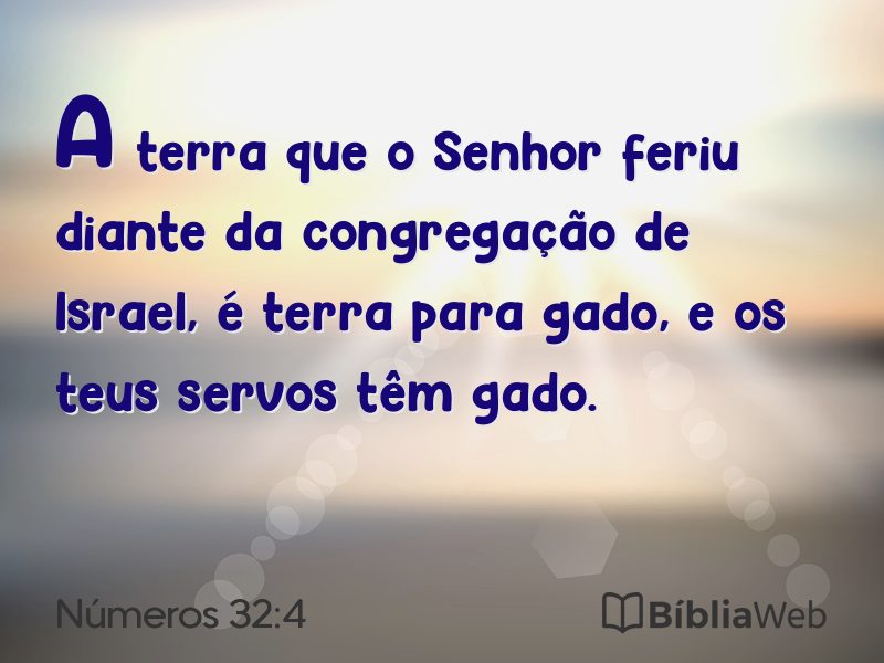 Números 32:4 em imagem para compartilhar
