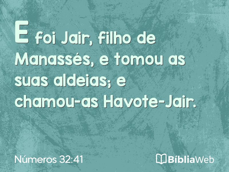 Números 32:41 em imagem para compartilhar