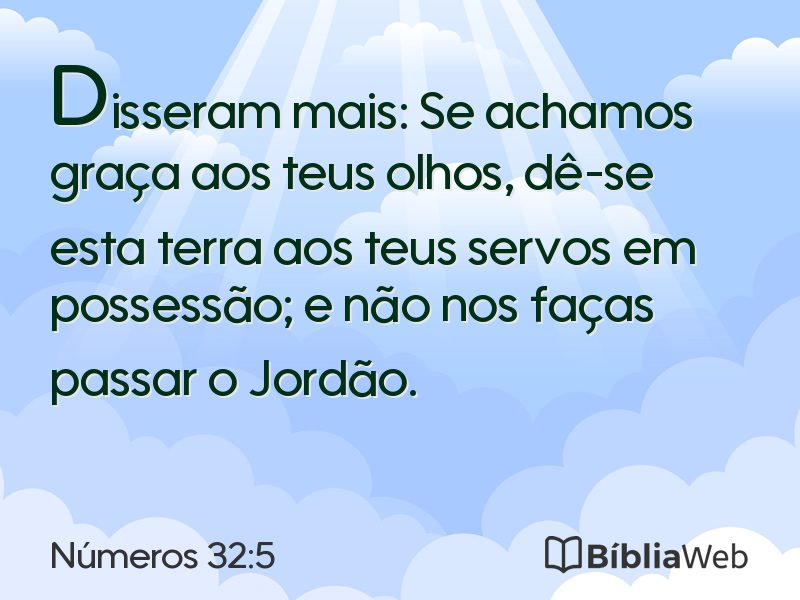 Números 32:5 em imagem para compartilhar