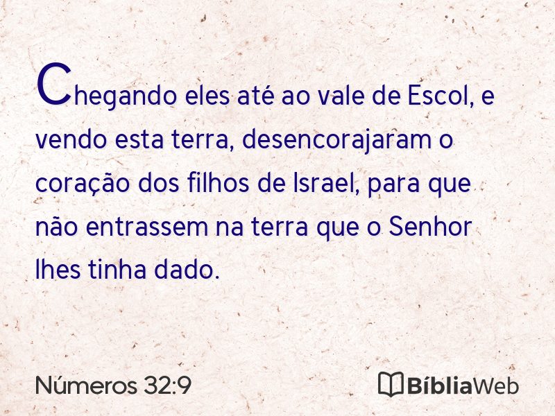 Números 32:9 em imagem para compartilhar