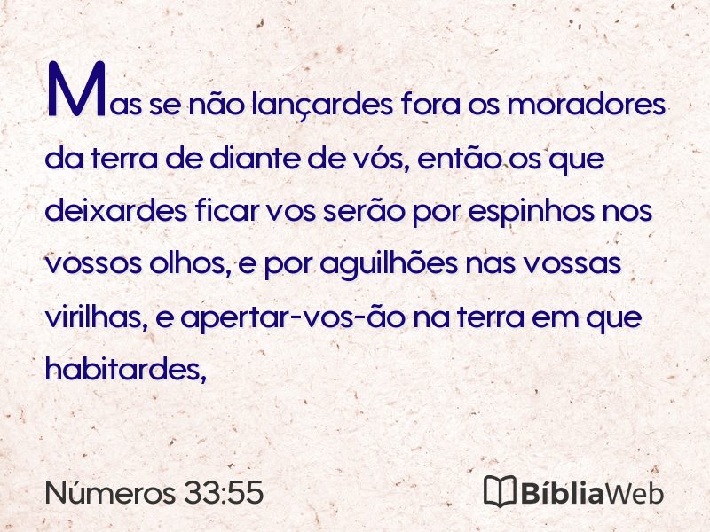 Números 33:55 em imagem para compartilhar