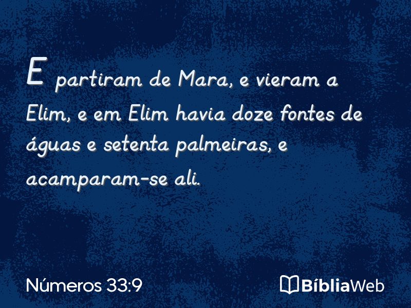 Números 33:9 em imagem para compartilhar