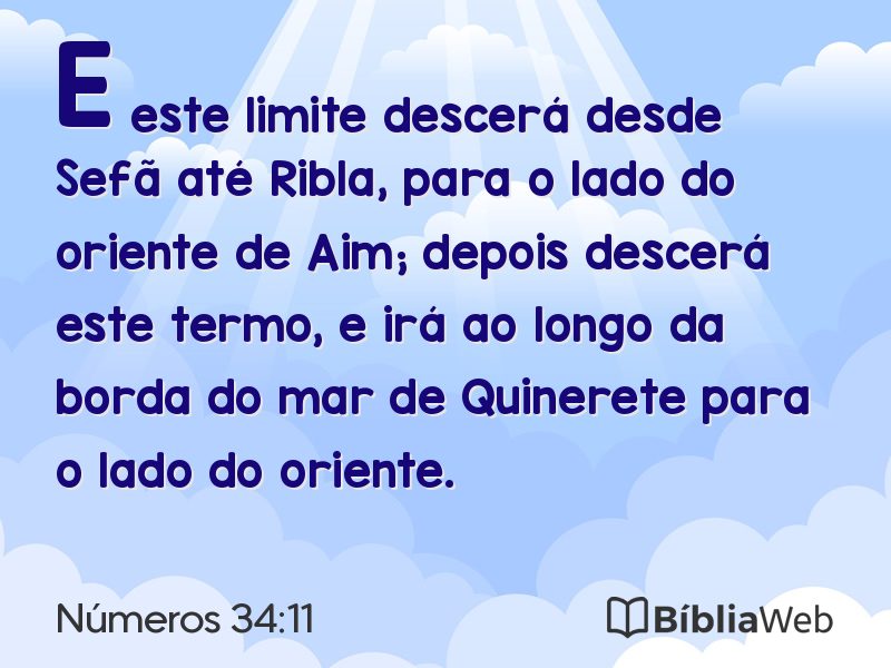 Números 34:11 em imagem para compartilhar