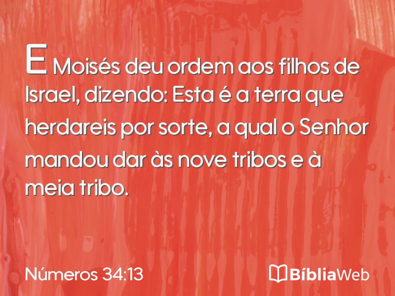 Números 34:13 em imagem para compartilhar