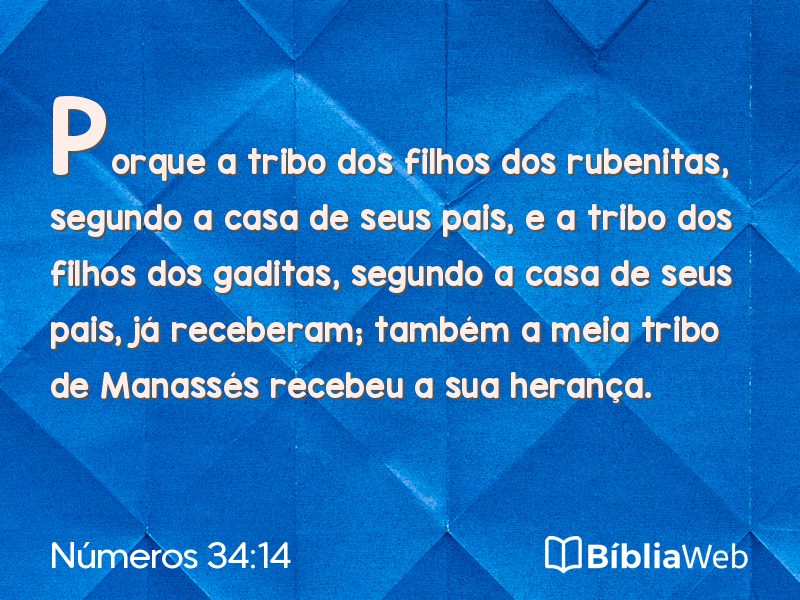 Números 34:14 em imagem para compartilhar