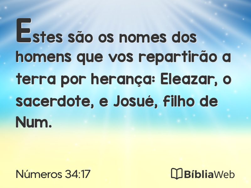 Números 34:17 em imagem para compartilhar
