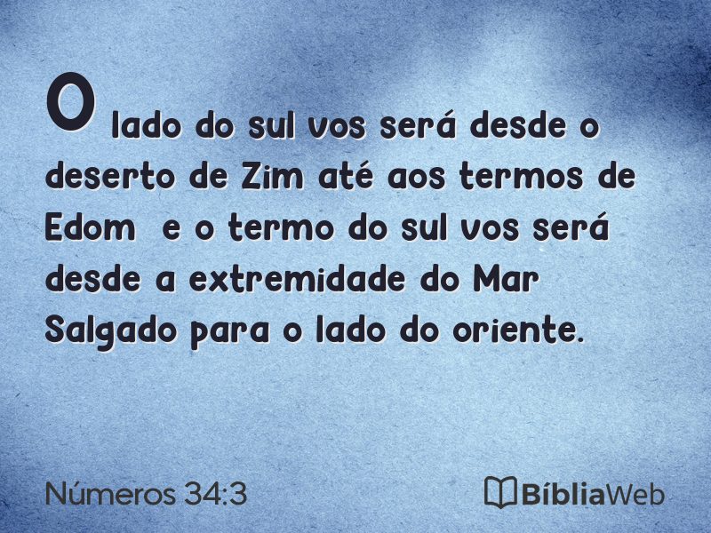 Números 34:3 em imagem para compartilhar