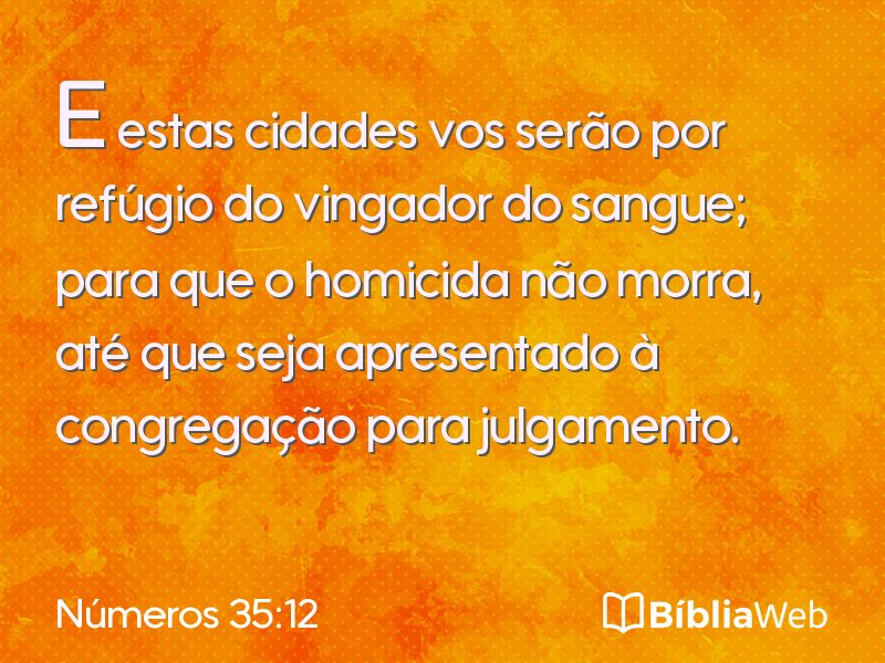 Números 35:12 em imagem para compartilhar