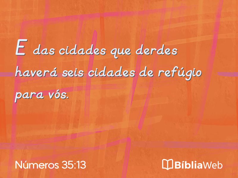 Números 35:13 em imagem para compartilhar
