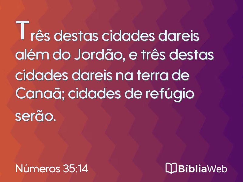 Números 35:14 em imagem para compartilhar
