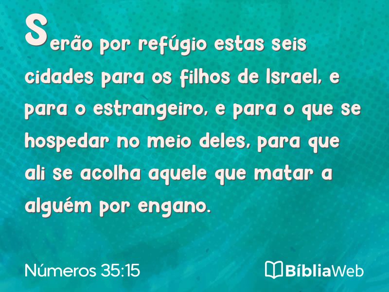 Números 35:15 em imagem para compartilhar