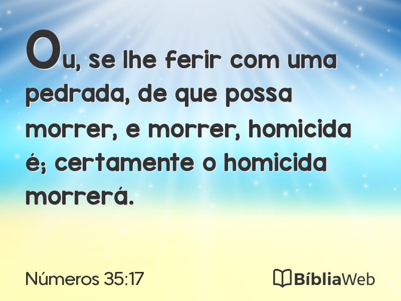 Números 35:17 em imagem para compartilhar