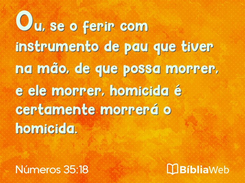Números 35:18 em imagem para compartilhar