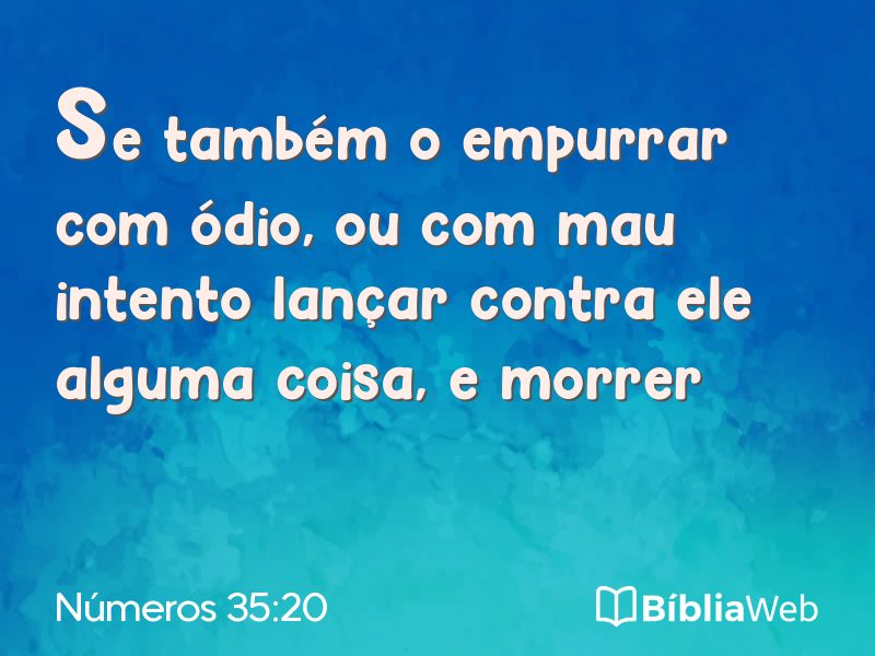 Números 35:20 em imagem para compartilhar