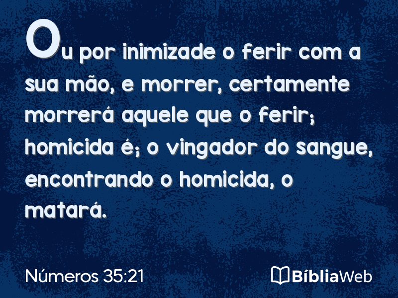 Números 35:21 em imagem para compartilhar